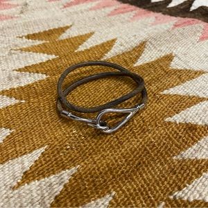 Hermes Jumbo Double Wrap Leather Bracelet